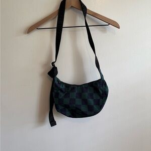 Baggu Small Nylon Crescent Bag in Checkered Pattern